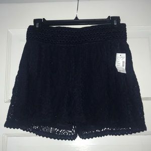 Navy Blue Lace Shorts